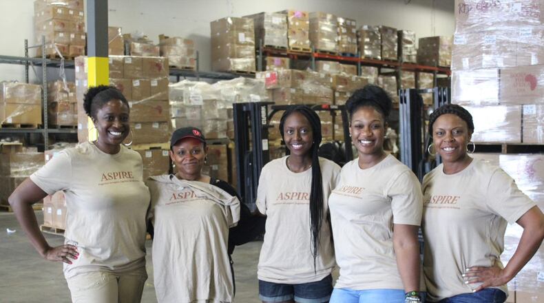 Atlanta volunteers for the Books for Africa project.