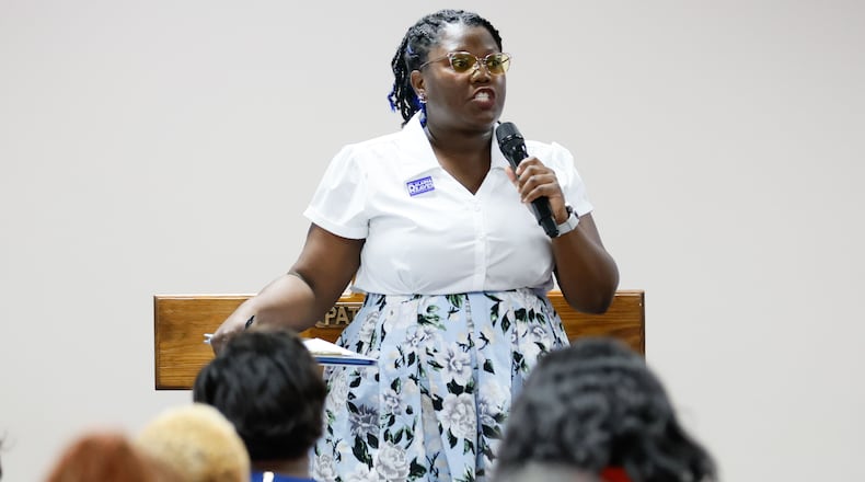 Alaina Reaves was sworn in Monday to become Clayton County commissioner for District 1. (Miguel Martinez / AJC)