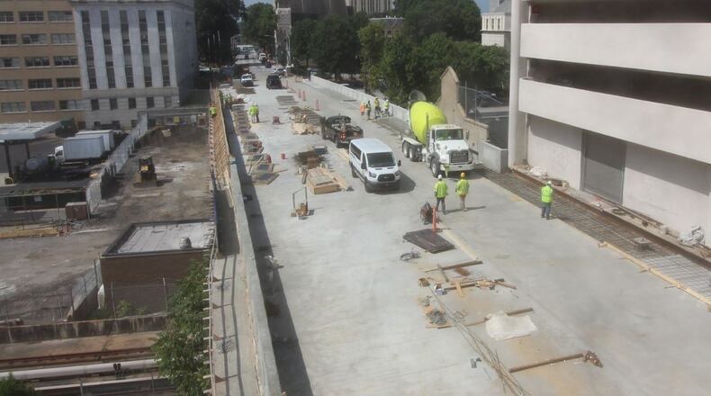 Construction on the bridge through Georgia State University began in January and should be finished by October.
