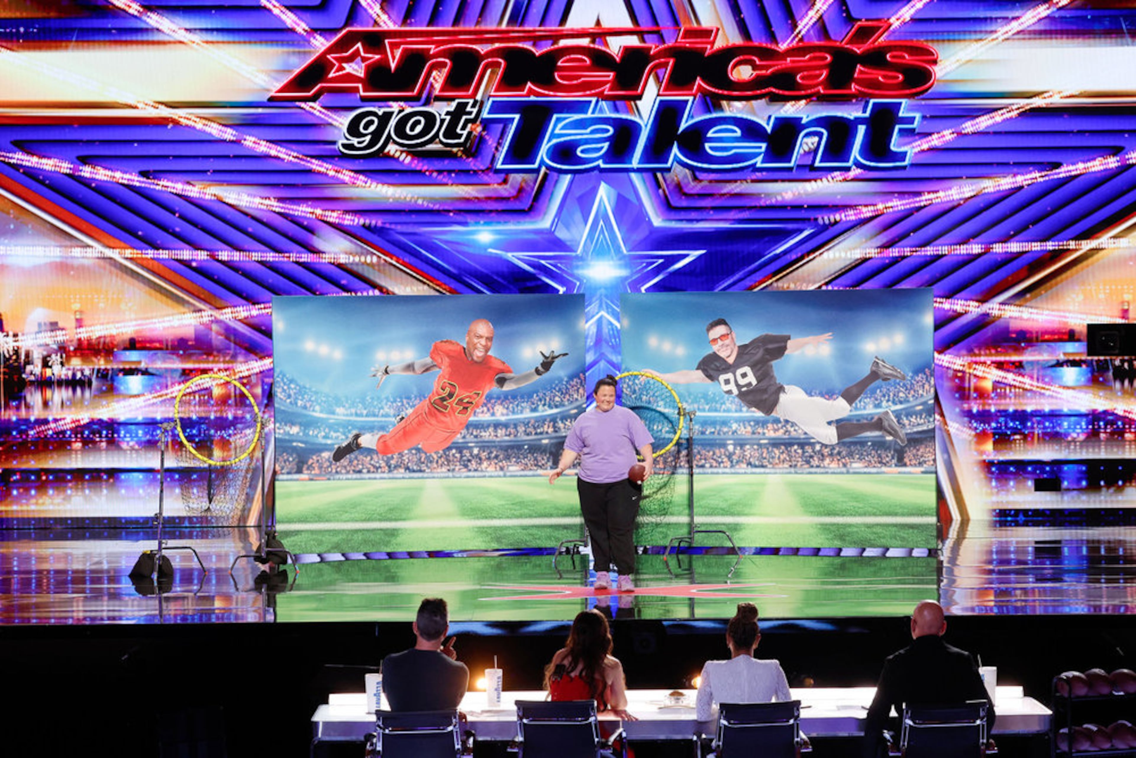 Amanda Badertscher appears in front of the judges on "America's Got Talent." (Trae Patton/NBC)