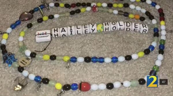 Hailey Holder Allen’s beads of courage were stolen from her family's SUV.