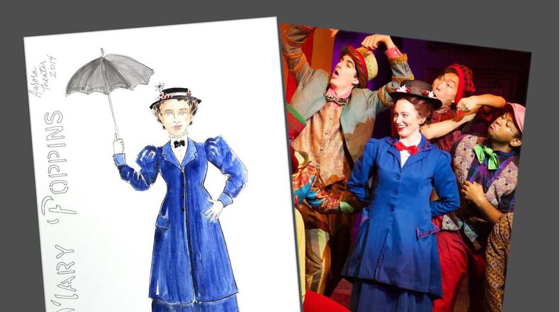 A backstage look at costume design for "Mary Poppins" is part of the Hudgens Center for the Arts exhibit "The Art of Theatrical Design."