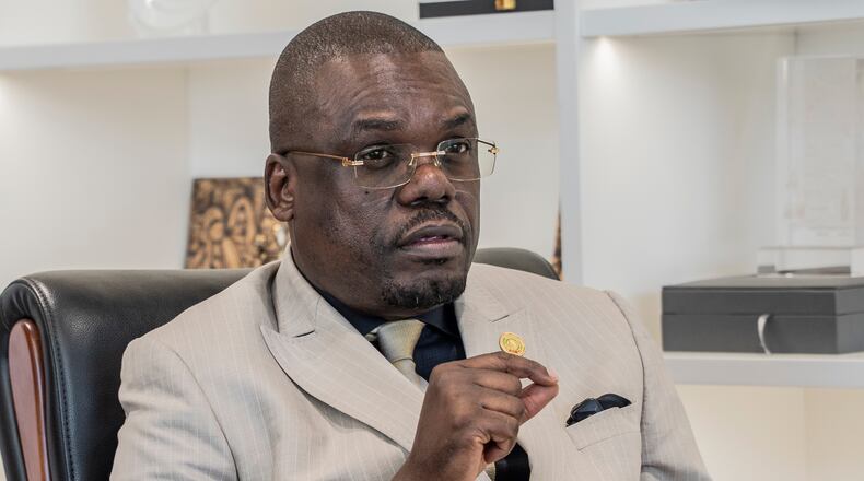 Africa Centres for Disease Control and Prevention Director-General Jean Kaseya speaks during an interview with The Associated Press in Addis Ababa, Ethiopia, Friday, June 19, 2026. (AP Photo/Amanuel Sileshi)