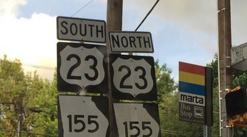 Marv Trott wants this confusing signage changed. Photo/Marv Trott.