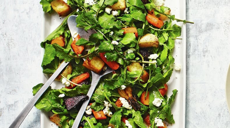 Elizabeth Heiskell says she came up with Winter Salad “because I was so sad that summer had come to an end. I was craving a panzanella salad in the worst way but refused to make it with winter’s mealy, watery tomatoes.” CONTRIBUTED BY ALISON MIKSCH