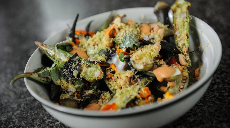 Griddled okra at Eat Me, Speak Me. / AJC file photo