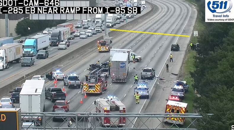 A wreck sent two people to the hospital in Clayton County.