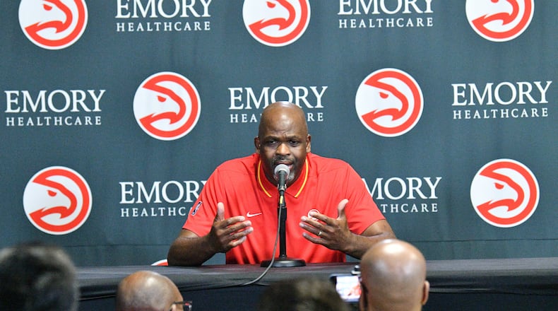 Hawks coach Nate McMillan hoped to bring a close to the incident that occurred last Friday at the team’s shootaround. (Hyosub Shin file photo/ Hyosub.Shin@ajc.com)