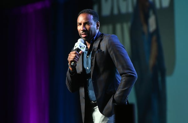 Atlanta Mayor Andre Dickens speaks onstage during 2022 Invest Fest at Georgia World Congress Center on Aug. 07, 2022 in Atlanta, Georgia. (Paras Griffin/Getty Images)