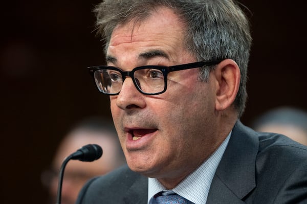 Michael Intrator, co-founder and chief executive officer, CoreWeave, testifies before a Senate Committee on Commerce, Science, and Transportation hearing, Thursday, May 8, 2025, in Washington. (AP Photo/Kevin Wolf)