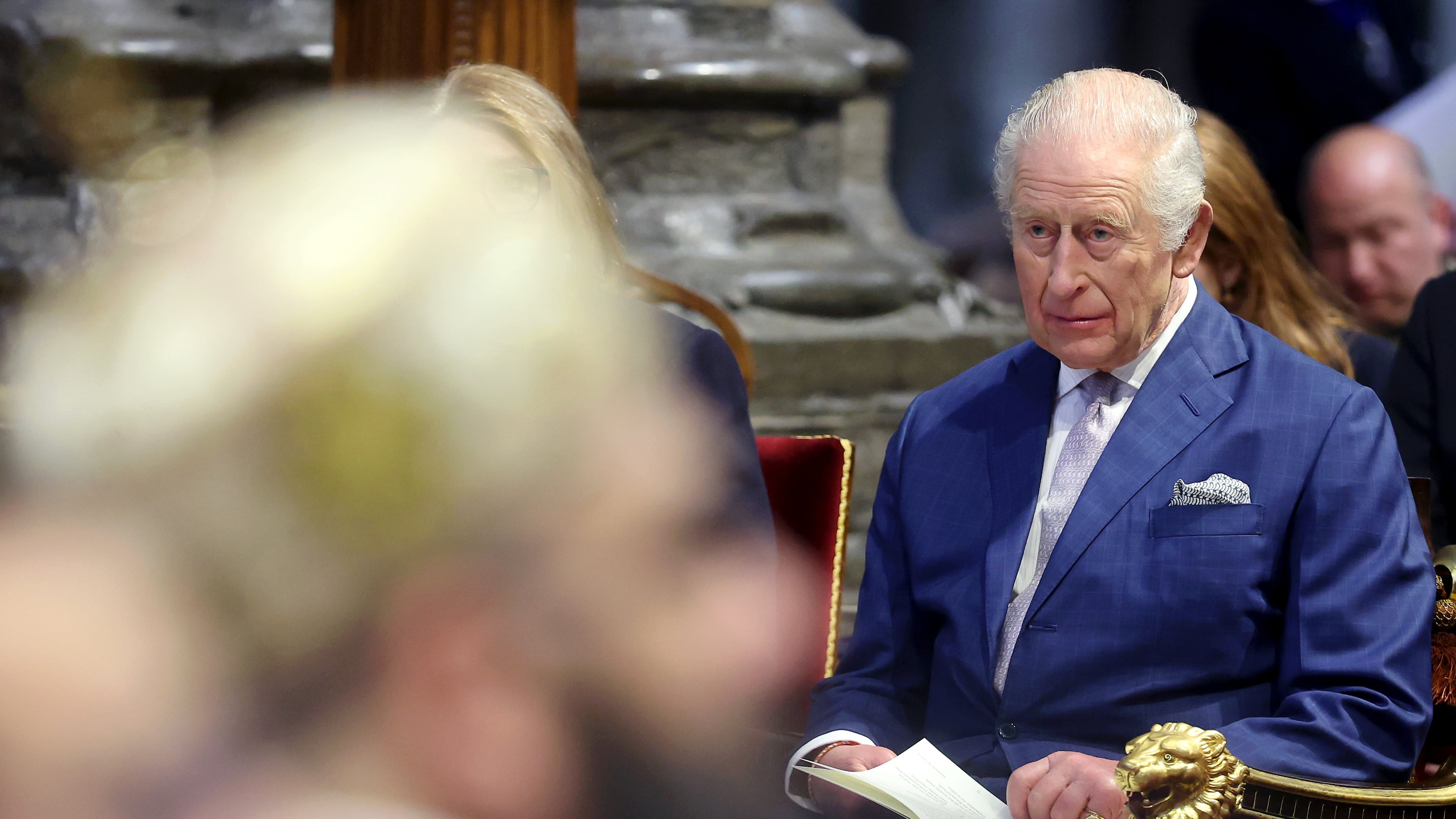 Britain's King Charles III attends an Advent Service at Westminster Abbey, in London, Wednesday, Dec. 10, 2025. (Chris Jackson/Pool Photo via AP)