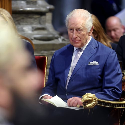 Britain's King Charles III attends an Advent Service at Westminster Abbey, in London, Wednesday, Dec. 10, 2025. (Chris Jackson/Pool Photo via AP)