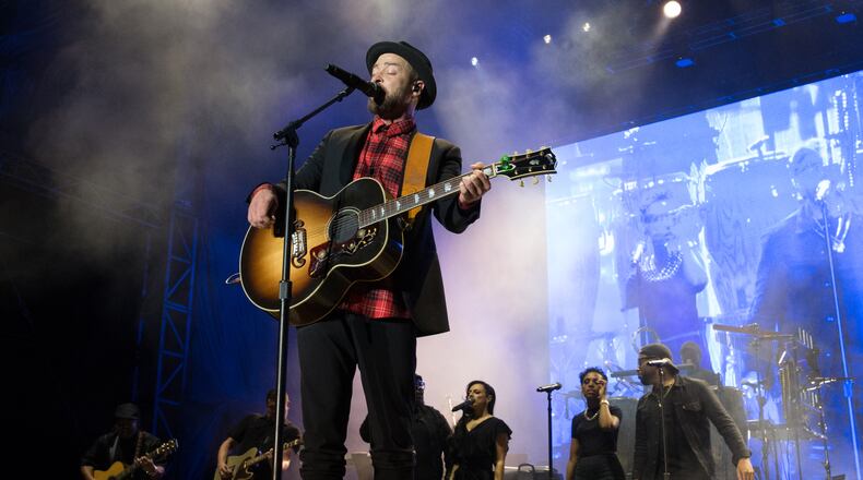 Suzanne Cordeiro/ For American-Statesman Justin Timberlake performs in concert during the Formula 1 United States Grand Prix at Circuit of The Americas on October 21, 2017 in Austin, Texas.