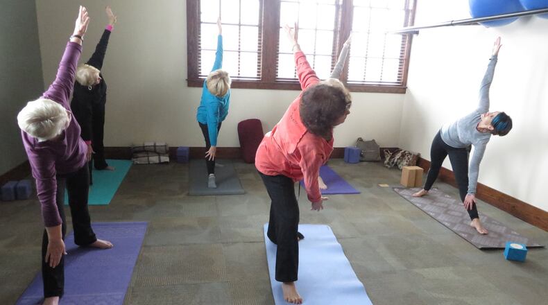 Yoga is one of the many senior acitivities offered at Park Place in Johns Creek.