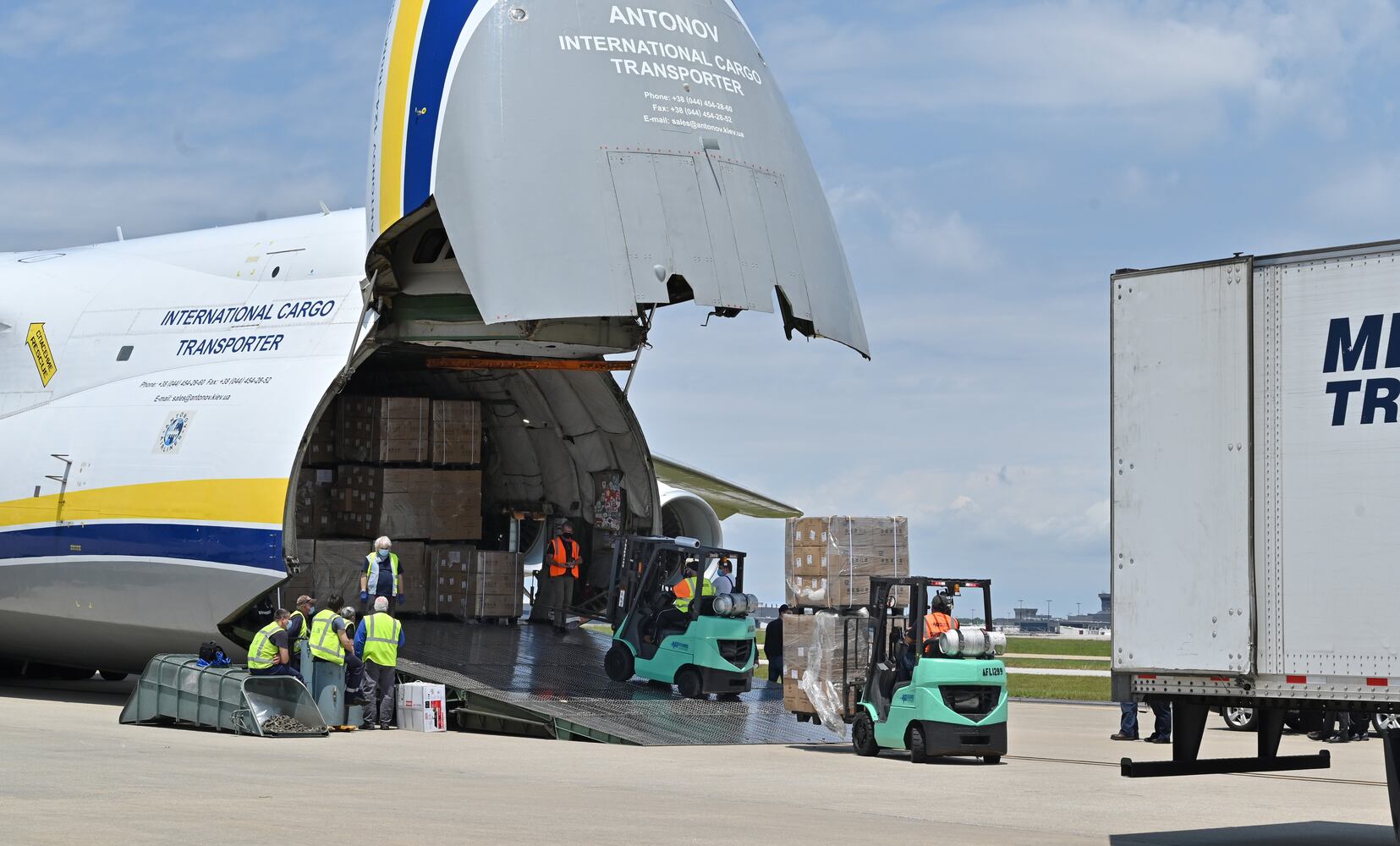 Massive cargo plane lands in Atlanta with shipment of masks