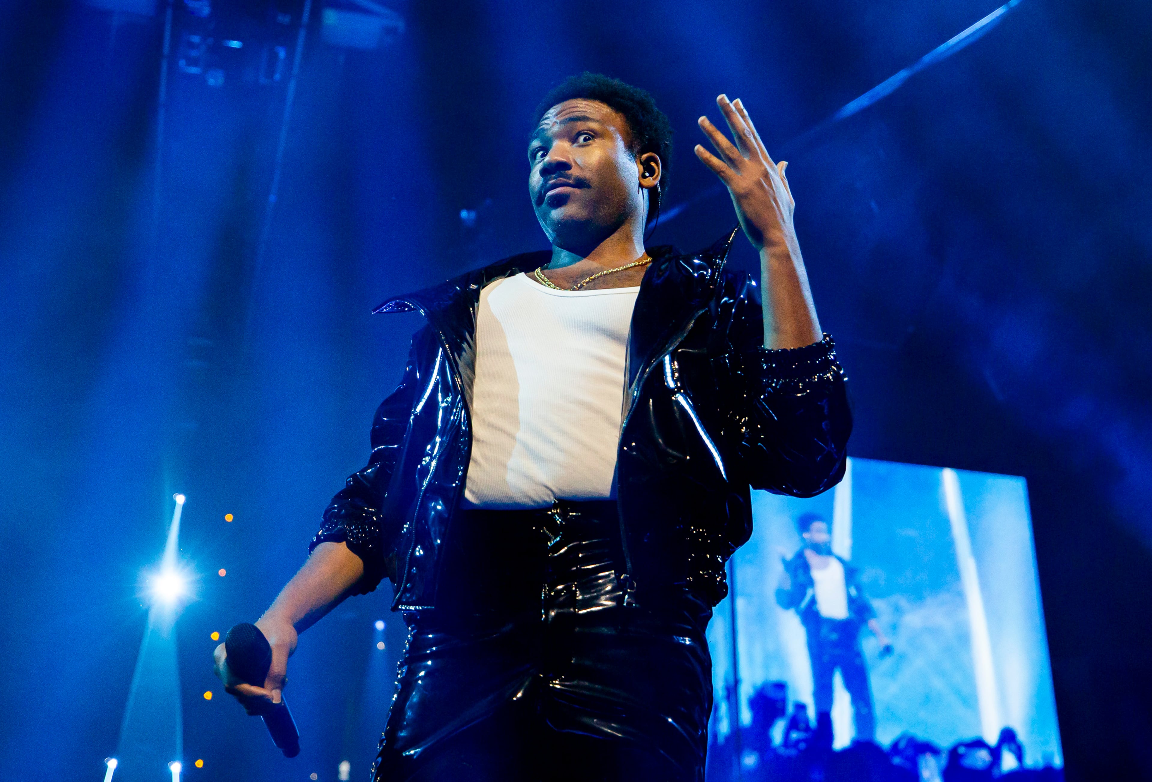 Childish Gambino performs on Sept. 1, 2024, at State Farm Arena in September in Atlanta. Shortly thereafter he canceled the rest of the tour. (Ryan Fleisher for the AJC 2024)