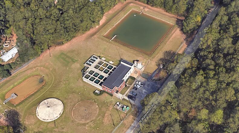 The Buford Waterworks was built in 1934 at 3370 N. Waterworks Rd. on Lake Lanier to filter 500,000 gallons of drinking water per day. In 1965, it was increased to 1 million gallons per day, and in 1994 to a record 2 million gallons per day. (Google Maps)