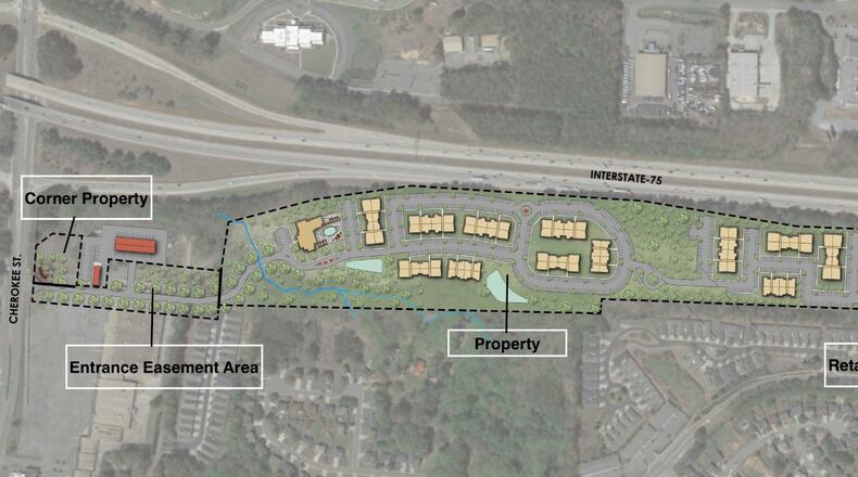 A 315-unit apartment complex will be constructed on Cherokee Street next to Interstate 75 in Acworth.