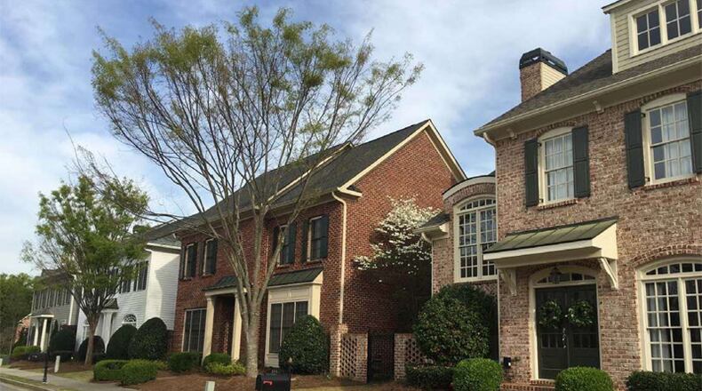 Homes similar to these were envisioned for a 62-dwelling gated community proposed for 12.4 acres at Kimball Bridge Road and North Point Parkway in Alpharetta. CITY OF ALPHARETTA