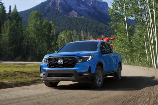 This photo provided by Honda shows the 2025 Ridgeline. The Ridgeline is roomier and more comfortable than its midsize pickup rivals. (Courtesy of American Honda Motor Co. via AP)