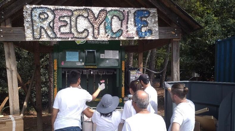 Movius and the nonprofit Keep North Fulton Beautiful are hosting local park clean-up events, as well as an electronics recycling drive throughout the month of October. (Courtesy Movius)