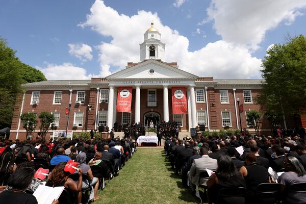 042522 Atlanta: Clark Atlanta University conducts the interment of its founding president, Thomas W. Cole, at Harkness Hall Monday, April 25, 2022, in Atlanta. (Jason Getz / Jason.Getz@ajc.com)