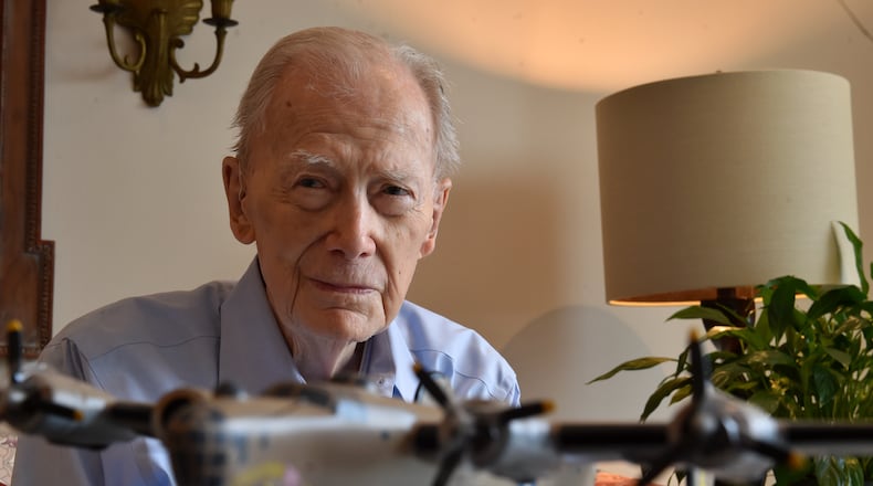 Hap Chandler flew on 34 bombing missions over Germany during WW II on a B-24 bomber.