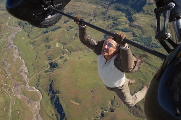 This image released by Paramount Pictures and Skydance shows Tom Cruise in a scene from "Mission: Impossible - The Final Reckoning." (Paramount Pictures and Skydance via AP)