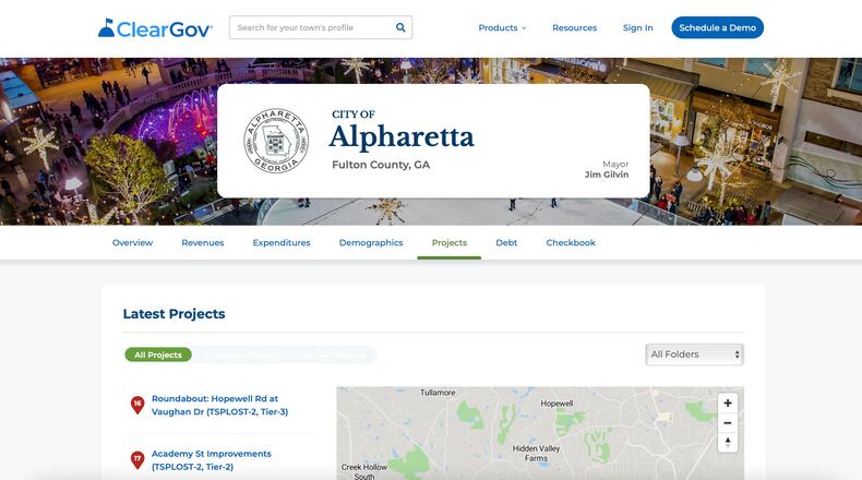 Alpharetta recently launched a new city projects transparency portal to make it easier for the public to stay informed about major infrastructure and capital projects. (Courtesy City of Alpharetta)