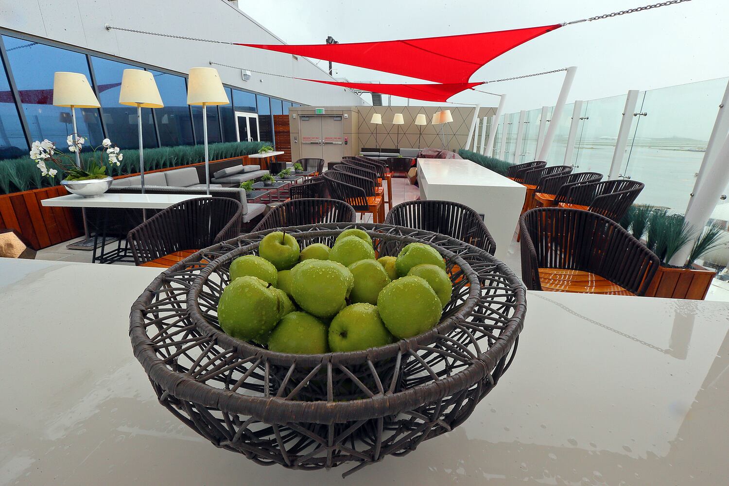 Delta Air Lines' outdoor terrace offers runway views