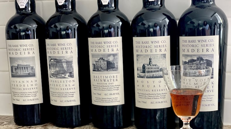 The Rare Wine Co. developed a line of Madeiras called the Historic Series, which pairs the grape and style of Madeira favored at each Colonial port in America. Krista Slater for The Atlanta Journal-Constitution