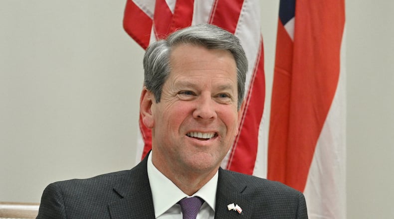May 18, 2021 Atlanta - Governor Brian Kemp speaks at his campaign office in Atlanta on Tuesday, May 18, 2021. (Hyosub Shin/ Hyosub.Shin@ajc.com)