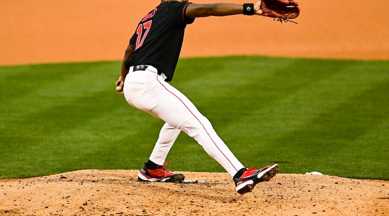 Georgia pitcher Jaden Woods threw six scoreless innings. (Photo by Rob Davis / UGA Athletics)