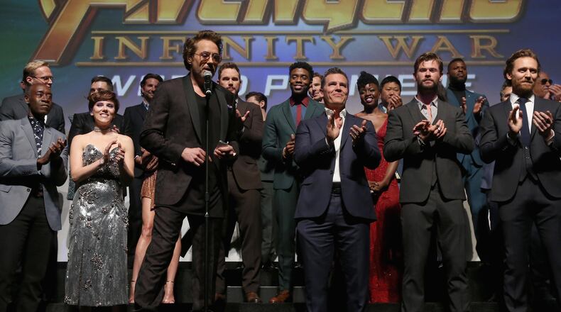 Actor Robert Downey Jr. and cast & crew of 'Avengers: Infinity War' attend the Los Angeles Global Premiere for Marvel Studios? Avengers: Infinity War on April 23, 2018 in Hollywood, California. The original Avengers recently got matching tattoos to mark their place in the MCU. (Photo by Jesse Grant/Getty Images for Disney)