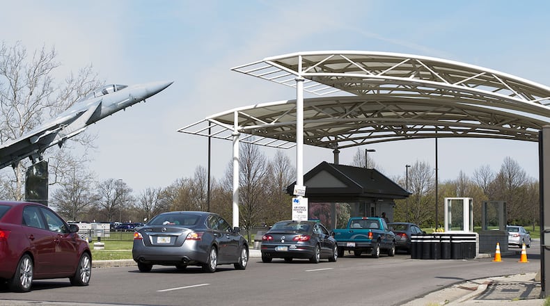 At Wright-Patterson Air Force Base, more than 27,000 base personnel enter the installation daily. A full gate traffic study is in the process of being conducted to measure inbound and outbound traffic patterns to help improve resource management and gates changes to help with the traffic flow. (U.S. Air Force photo/R.J. Oriez)