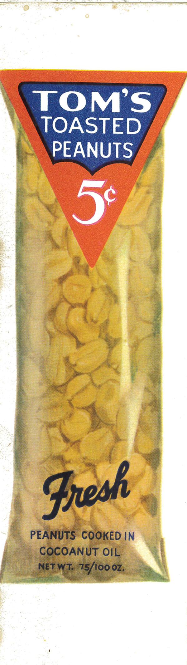 Tom Huston invented the glassine package that made his product famous. An updated version of the inverted triangle seen here still serves as the brand's logo. (Courtesy of Collection of the Columbus Museum. Published with permission.)
