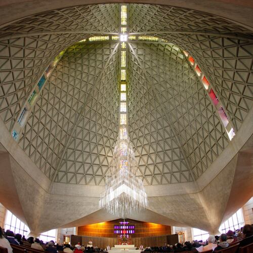 FILE - Parishioners attend a service at St. Mary's Cathedral, the mother church of the archdiocese in San Francisco, on April 2, 2010. (AP Photo/Eric Risberg, File)