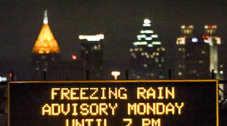 A freezing rain advisory may lead to icy roads in north Fulton, DeKalb and Cobb counties. JOHN SPINK / JSPINK@AJC.COM