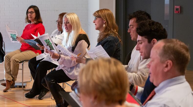 The Woodward Academy Adult Choir practices in the school's chapel in College Park on January 24th, 2019. For AJC Top Workplaces story. (Photo by Phil Skinner)