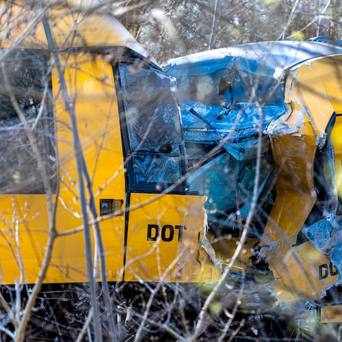 Two trains have collided between Hilleroed and Kagerup, north of Copenhagen, Thursday, April 23, 2026. (Steven Knap/Ritzau Scanpix via AP)