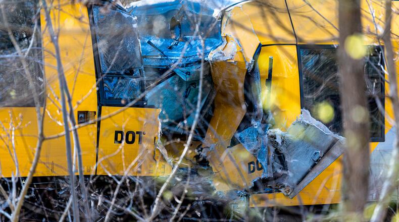 Two trains have collided between Hilleroed and Kagerup, north of Copenhagen, Thursday, April 23, 2026. (Steven Knap/Ritzau Scanpix via AP)