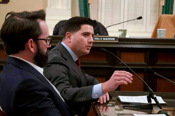 Assembly Member Bill Essayli, R-Corona presents bill he authored to pass rules banning transgender student-athletes Tuesday, April 1, 2025, in Sacramento, Calif. (AP Photo/Yuri Avila)