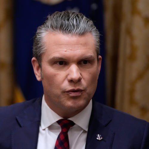 Defense Secretary Pete Hegseth speaks during a Cabinet meeting at the White House, Tuesday, Dec. 2, 2025, in Washington. (AP Photo/Julia Demaree Nikhinson)