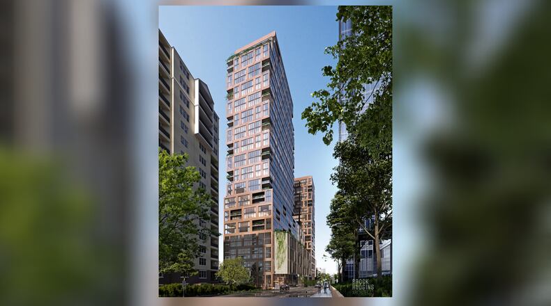 A rendering for the proposed towers at 1081 Juniper St. in Midtown.