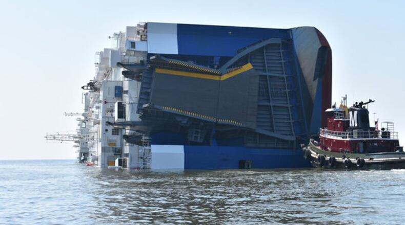 The capsized Golden Ray ship has been in the Georgia port since September 2019. Plans are to cut the ship into pieces to remove it from the water.