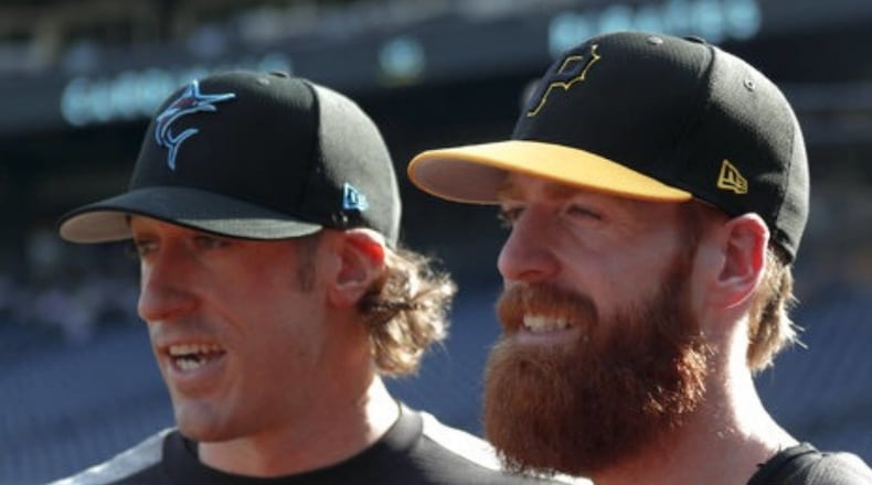 Brian Moran, left, and his brother, Colin Moran, made major-league history Thursday night.
