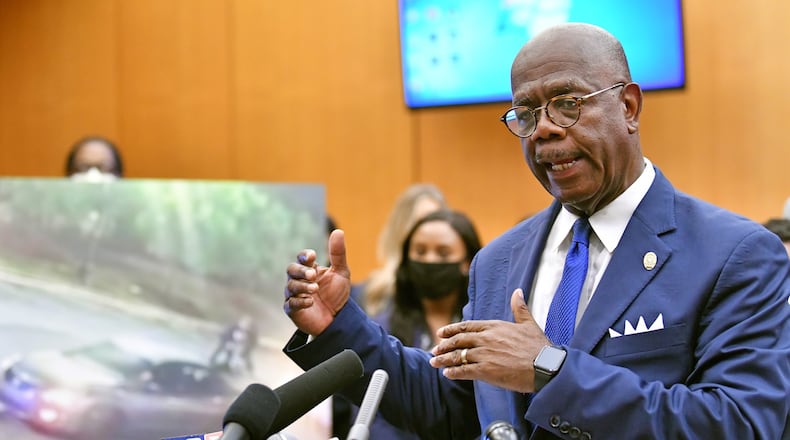 Fulton DA Paul Howard speaks during a press conference at Fulton County Superior Courthouse on Wednesday, June 17, 2020. Garrett Rolfe, the former Atlanta police officer who shot and killed Rayshard Brooks, was charged Wednesday with felony murder and 10 other offenses in his death, the Fulton County District Attorney's Office said. (Hyosub Shin / Hyosub.Shin@ajc.com)