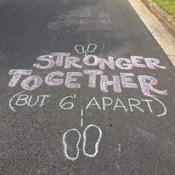 Susan Ward’s chalk art helps her family and neighborhood get through the pandemic. It’s part of an international trend as people try to communicate with each other during stay-at-home orders.