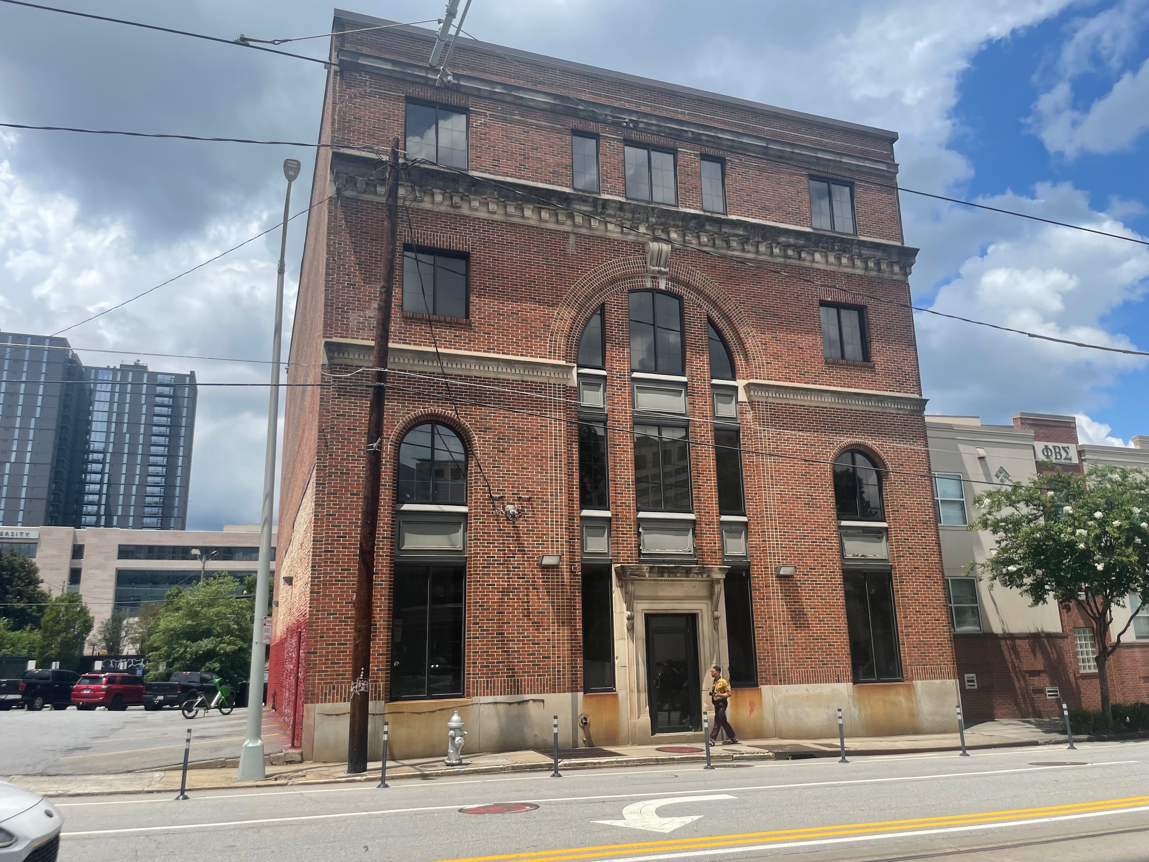 Georgia State University wants to demolish this building at 148 Edgewood Ave., built in 1926 by Georgia Railway and Power Company, and put in a small park. (Bill Torpy/AJC)