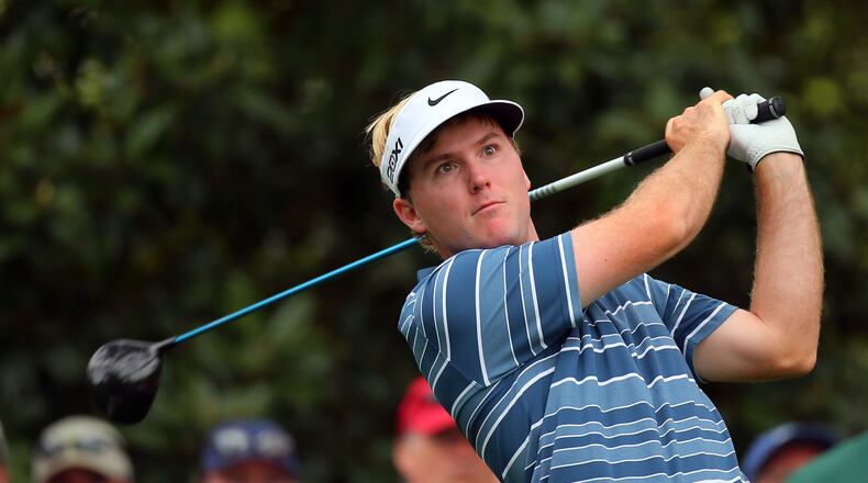 UGA golfer Russell Henley tees off on No. 9 during the opening round.